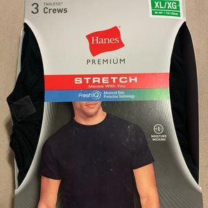 Hanes Stretch Black T-Shirts (Pack of 3) - Size XL